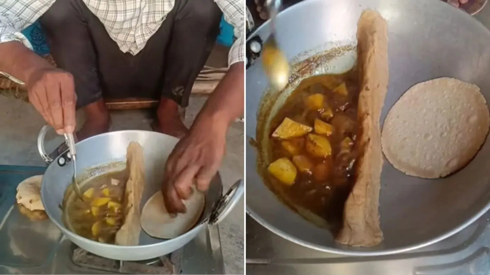 Viral Video: Indian Man Cooks Roti And Sabzi In One Kadhai, Internet Can’t Get Enough