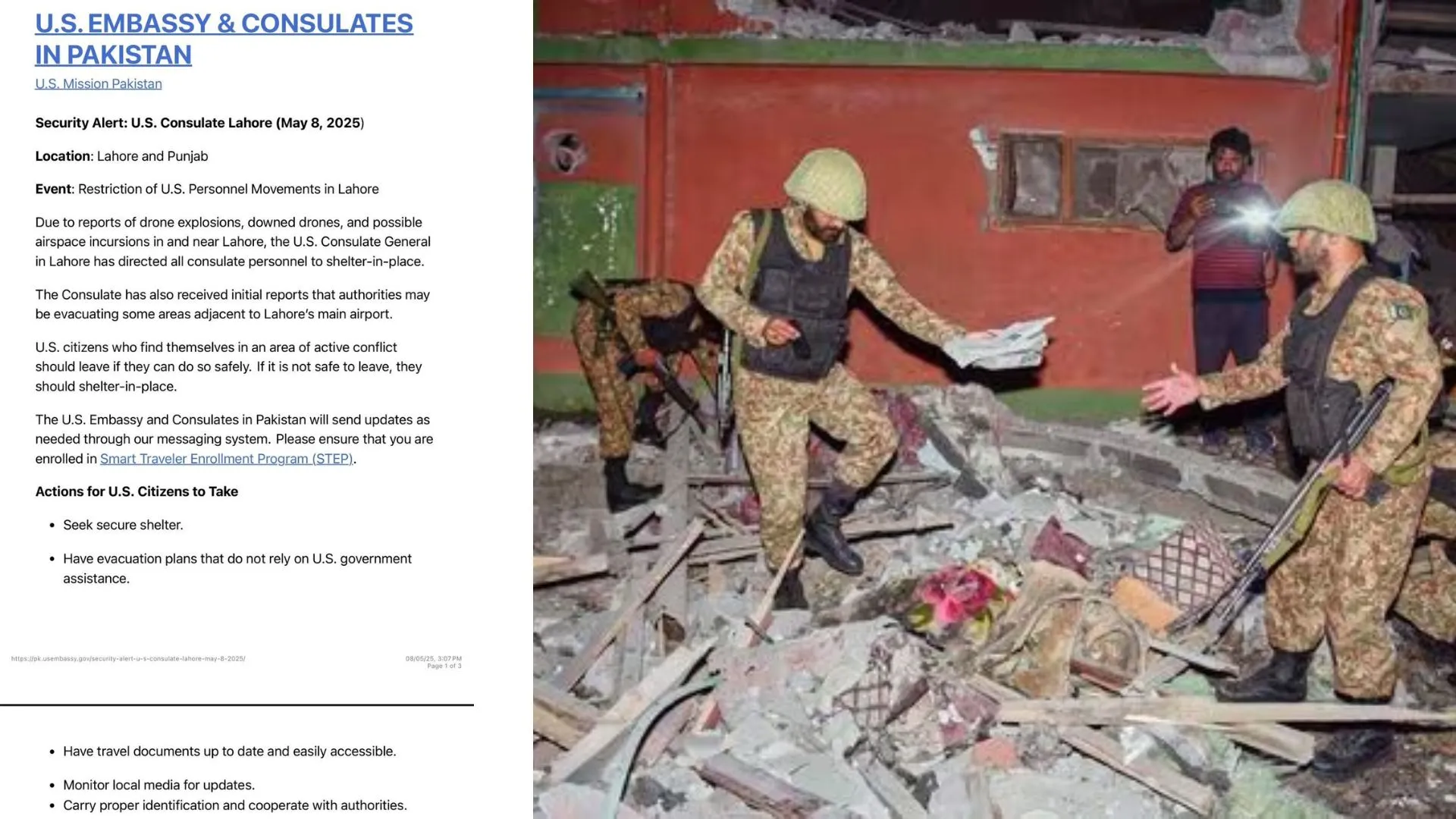 U.S. Consulate General Issues Advisory For All Consulate Personnel In Lahore To Shelter In Place